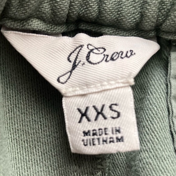 J. Crew XXS Green 100% Cotton Cotton Cropped Pants With Drawstring - Picture 5 of 10